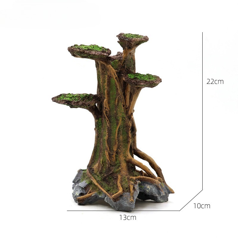 Sztuczne drzewko z mchem, deko – Aquarium Plant Roots recenzja i cena